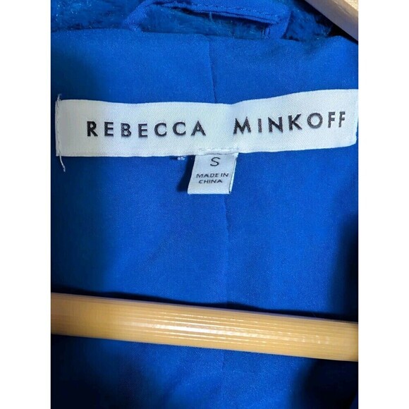 Rebecca Minkoff Henderson Faux Fur Zip Front Jacket Royal Blue Small - Picture 4 of 8